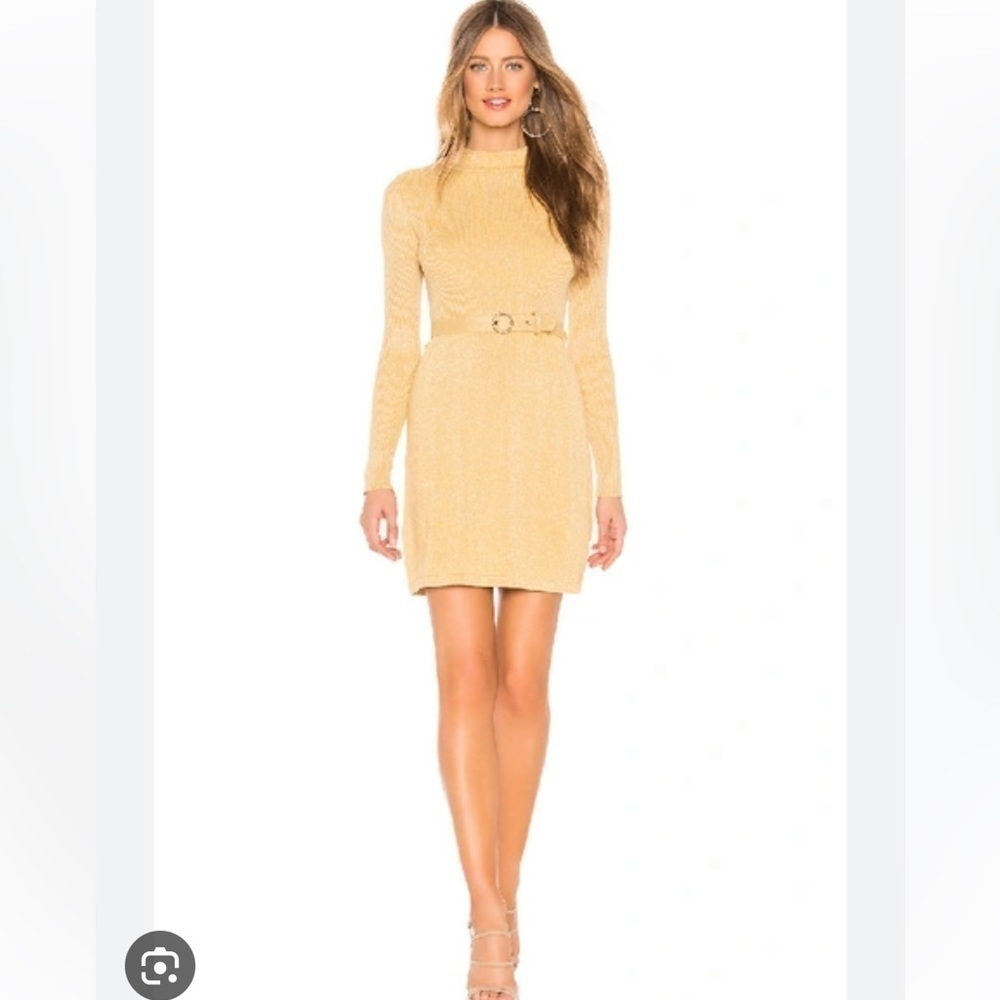 Free People French Girl Sweater Minidress In Gold - Picture 1 of 6